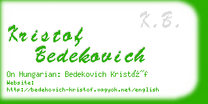 kristof bedekovich business card